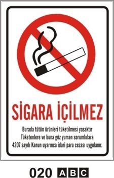 Sigara İçilmez Yasal 35x50 cm Dekota (Forex) 3mm
