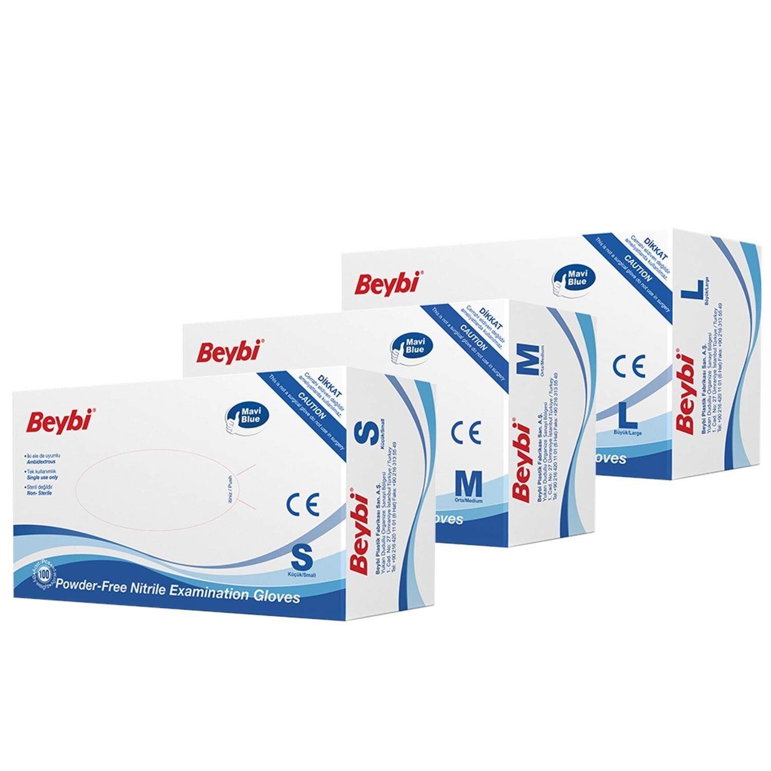 Beybi Nitril Mavi Pudrasız Eldiven