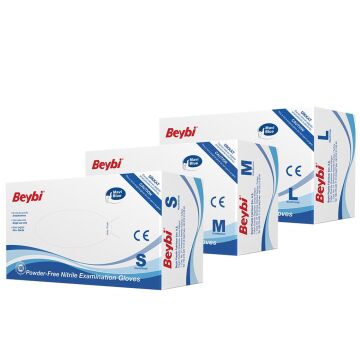 Beybi Nitril Mavi Pudrasız Eldiven
