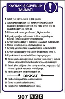 Kaynak iş Güvenlik Talimatı 50x70 cm Dekota (Forex) 3mm