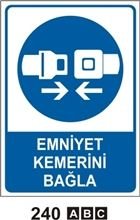 Emniyet Kemerini Bağla 35x50 cm Sticker (Yapışkanlı) Etiket